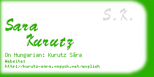 sara kurutz business card